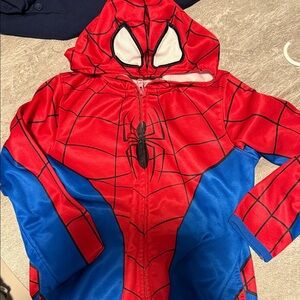 Spider-Themed Red and Blue Kids Hoodie